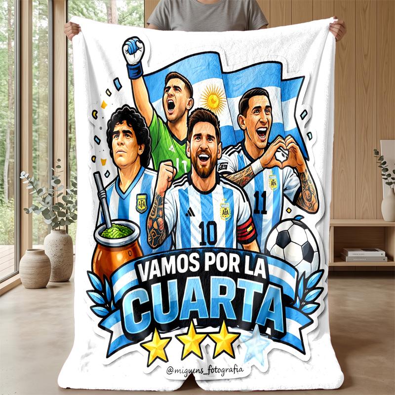 Argentina national football team Theme blanket Soft Flannel Blanket Plush Throw Blanket Cozy Sofa Bed Blanket for Home Decor