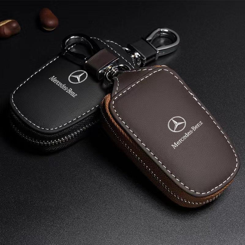 EJK4 2025 Hot For Benz Leather Car Remote Key Case Cover Shell Keychain Protect for Benz AMG W206 W205 W211 W212 W201 W210 W168 W220
