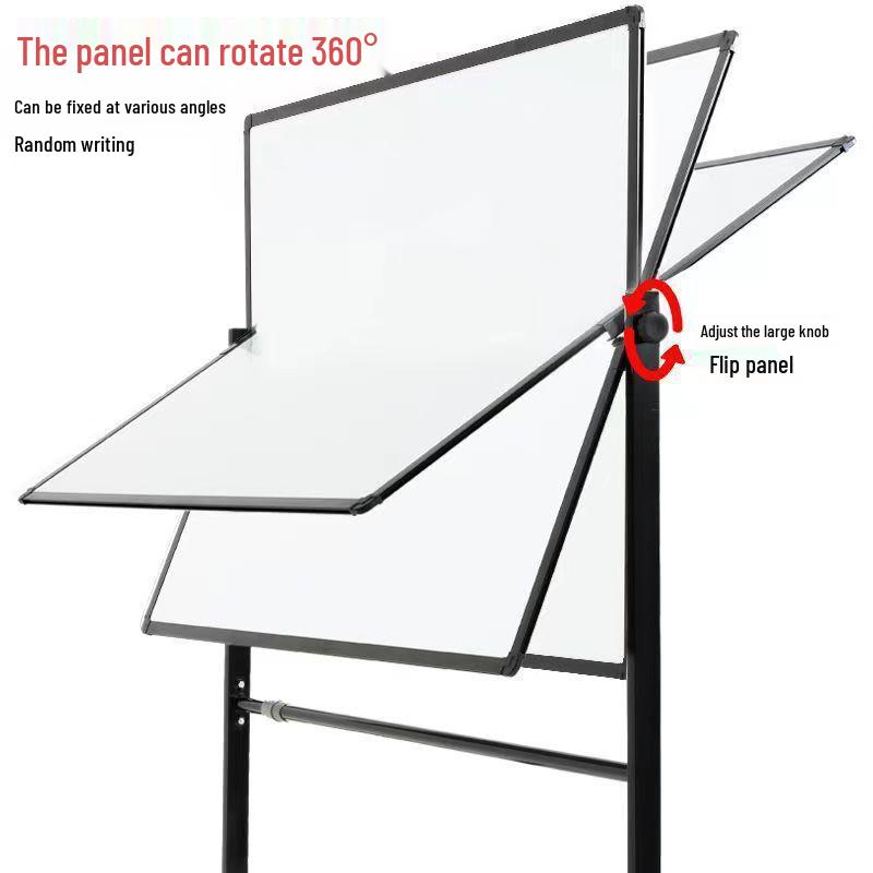 Double-Sided Mobile Easel Whiteboard/Blackboard for Home or Office Use