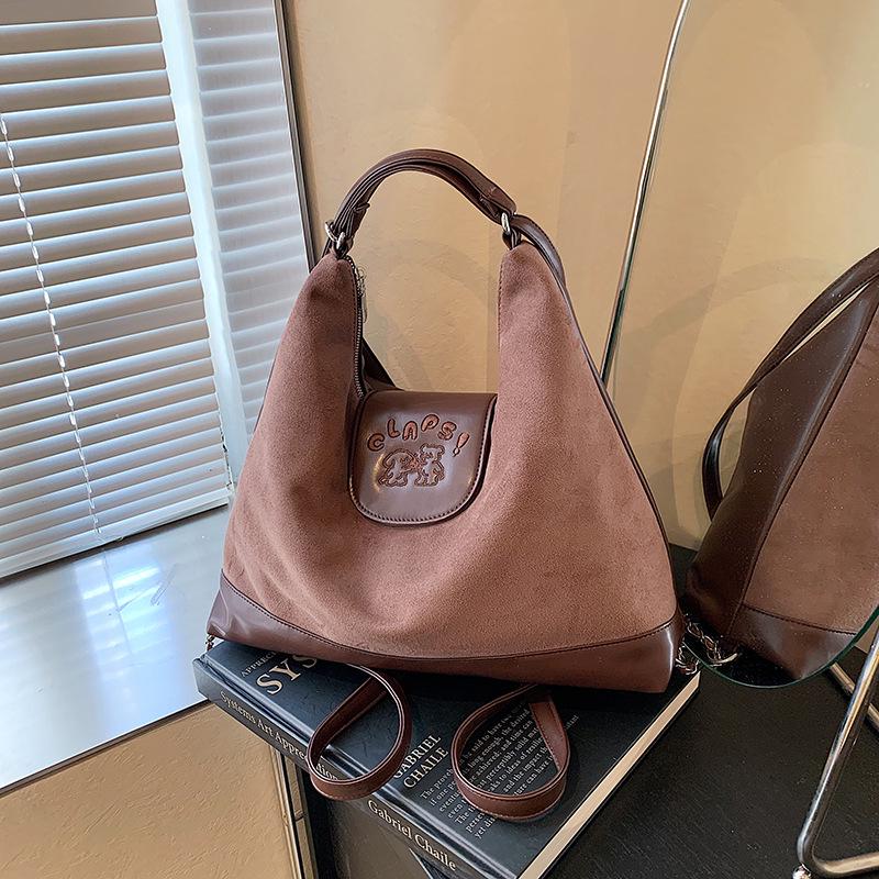 Винтажная замшевая сумка-тоут через плечо – Универсальная, вместительная сумка на плечо