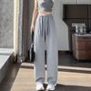 New Drawstring Women's High-waisted Loose-fitting Straight-leg Pants, Thin and Versatile Casual Pants