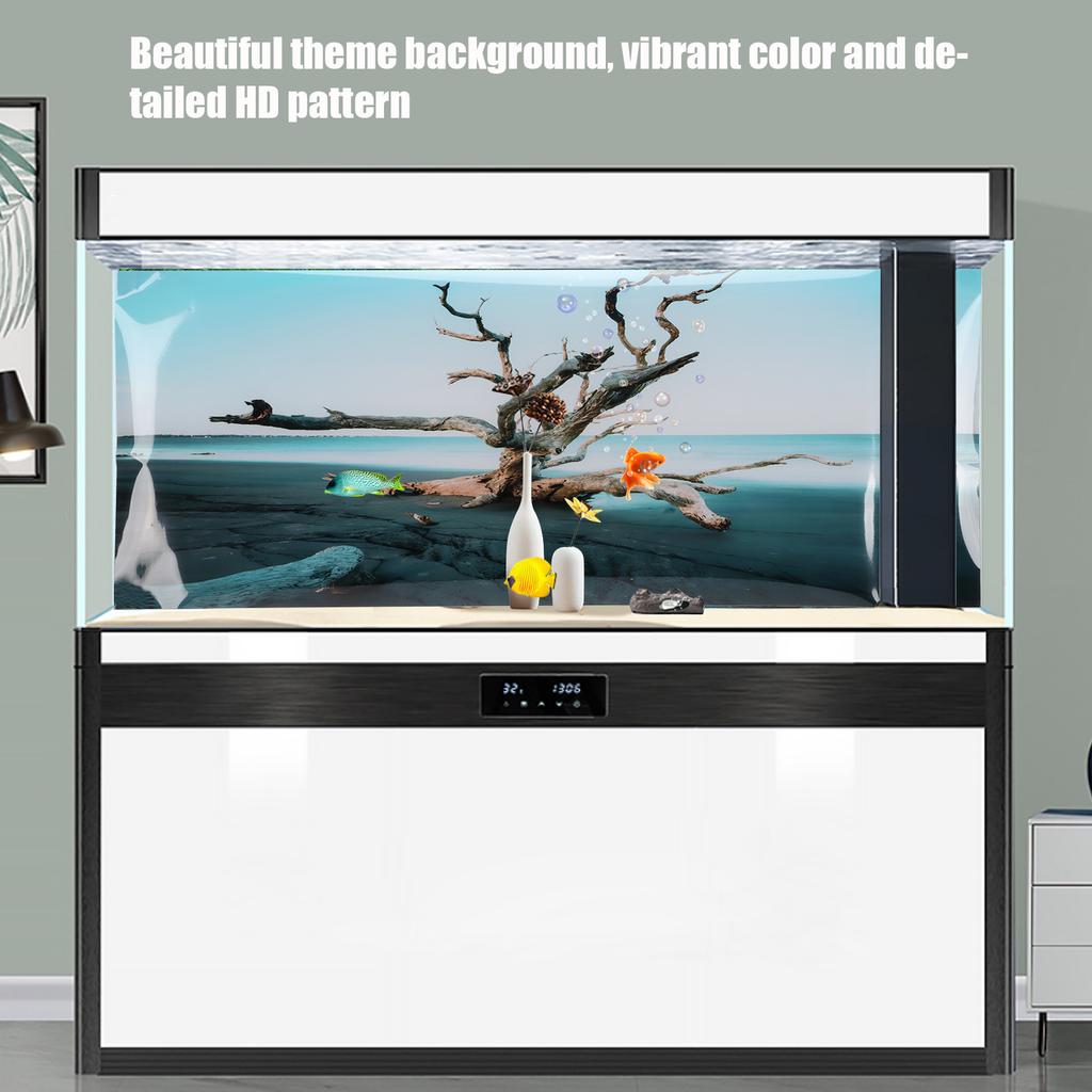 Декор фона для аквариума Засохшее дерево 3D ПВХ Самоклеящиеся Рыбы Обои для аквариума