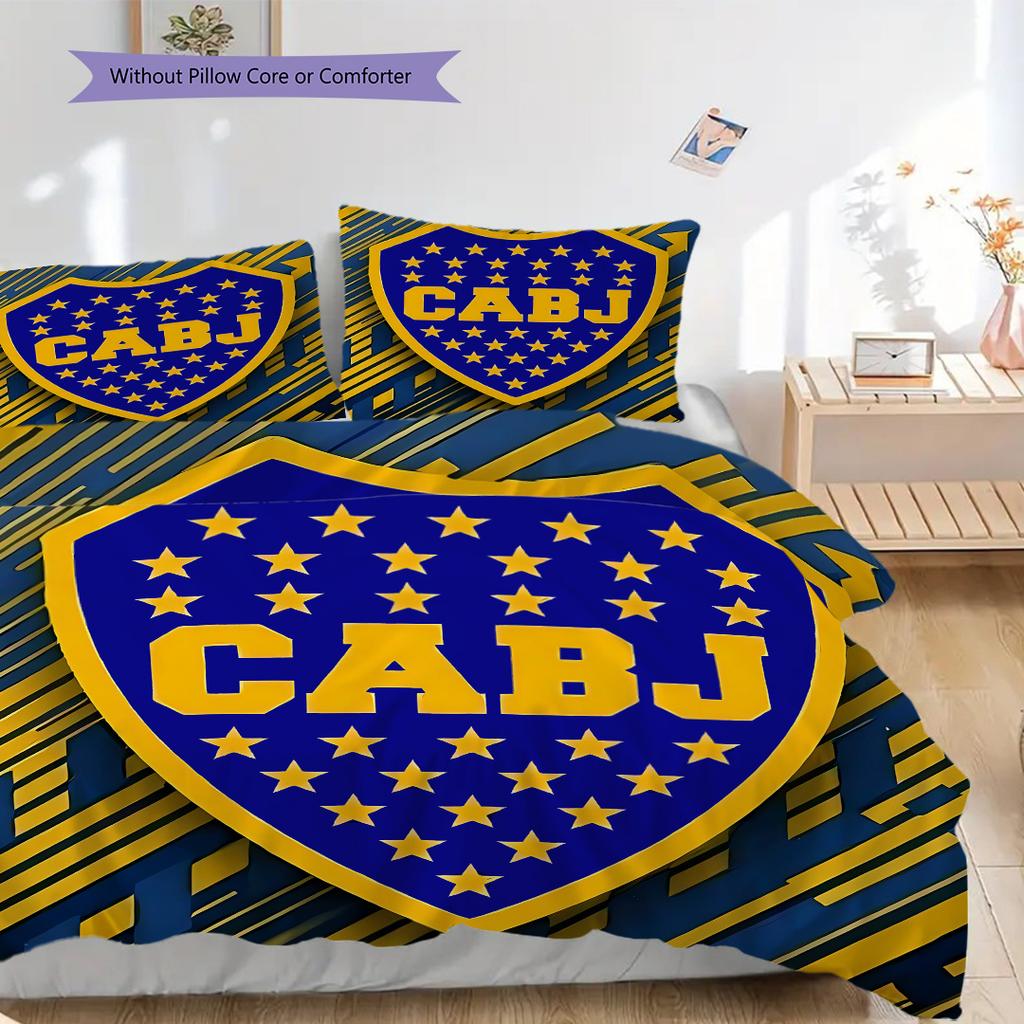 Boca Juniors Pattern Bedding Quilt Set Quilt Cover Pillowcase Home Decoration Birthday Gift (1 * duvet cover + 2 * pillowcase, without core)