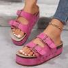 Fashion Spring/Summer 2025 New Fashion Thick-soled Birken Riveted Flip-flops and Metal Buckle Beach Women's Shoes