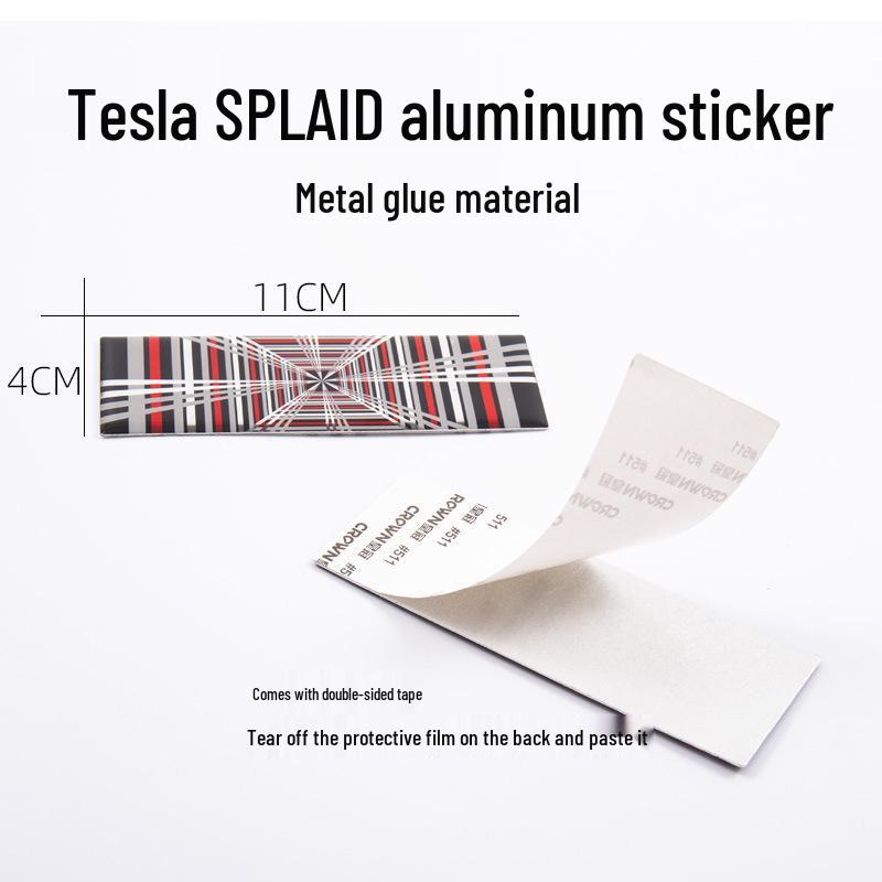 3D алюминиевая клетчатая эмблема на задний багажник для Tesla Model 3/Y/S/X