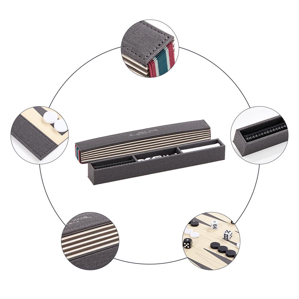 Roll-up Leather Backgammon: Portable Outdoor Travel Game Board | PU Foldable Western Chess Set