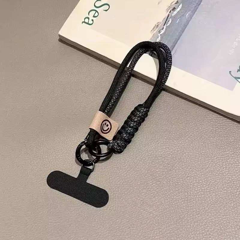 Double Ring Buckle Woven Mobile Phone Lanyard Women Men Universal Anti-Loss Keychains Pendant Wrist Short Straps Accessories
