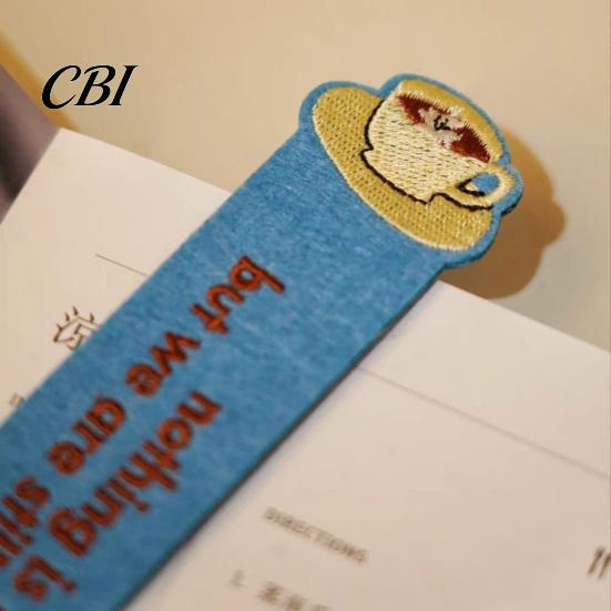 Non-fading Bookmark Handmade Embroidered Felt Bookmark, Coffee Cup Book Page Marker, Reading Accessories for Men Women Lovers High-density