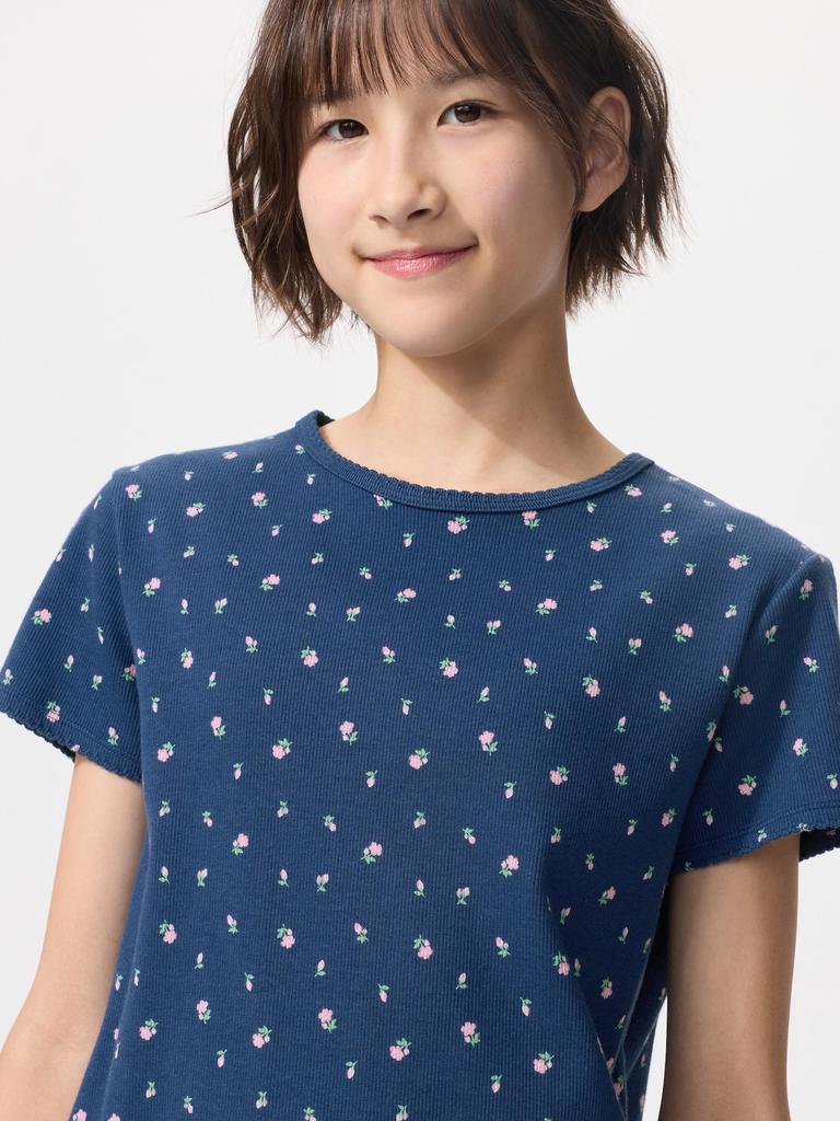Uniqlo Японская женская рубчатая футболка