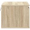 Wall Mounted Nightstand with RGB LED Lights Sonoma Oak