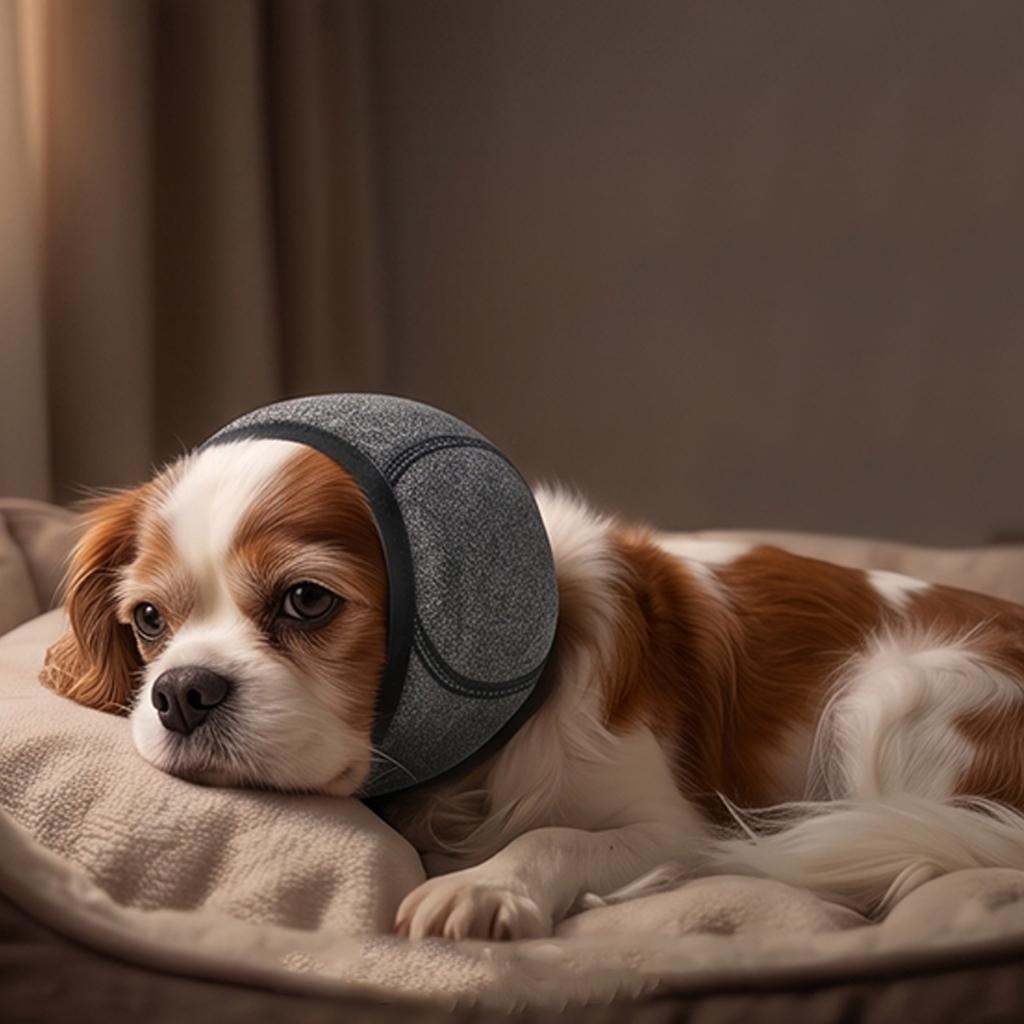 Dog Calming Hoodie Stretchable Noise Protection Ears Muffs Soft Comfortable Earmuffs for Firework Grooming Thunderstorms