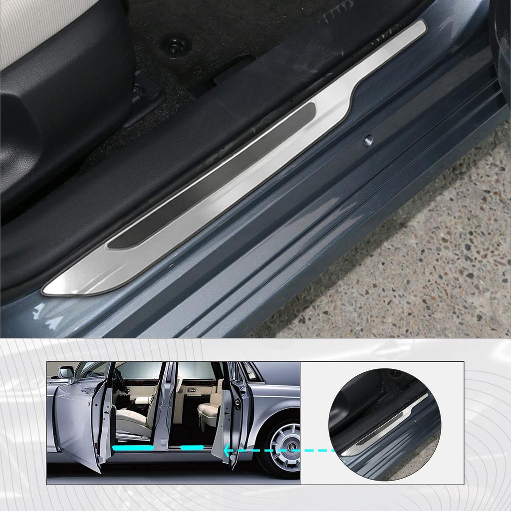HUAHAO Set of Scuff Plates for the New Toyota Yaris Scratch and Stain Side Step Stainless Steel with a Mirror Easy Custom Parts for the Yaris Cross