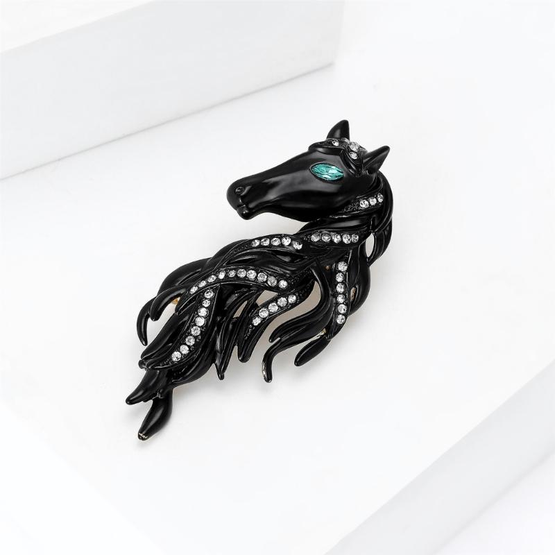 Handcraft Horse Head Brooch Portable Alloy Accessory for Casual Formal Outfits