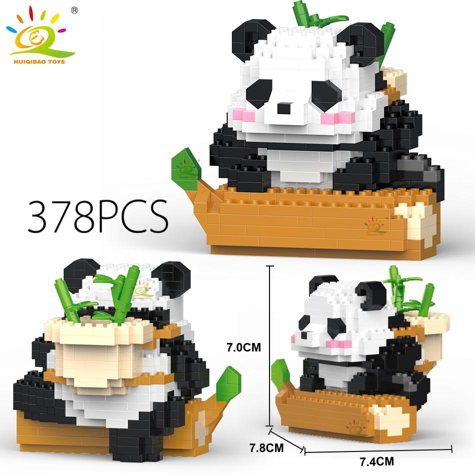 Non-Toxic Mini Cute Panda Micro Building Blocks 3D Diamond Model Animals Bricks Diy City Construction Toys For Children Kids Gift