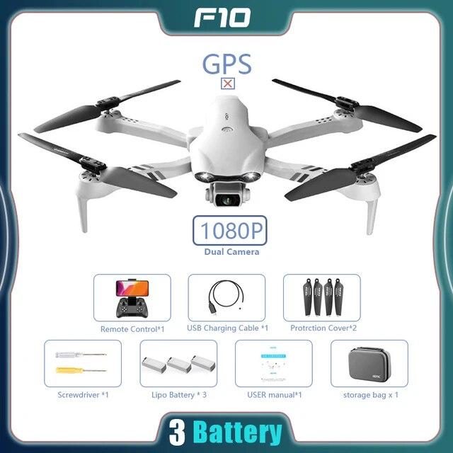 Новый F10 RC Drone GPS/Optical Flow HD ESC Двойная камера Широкоугольный WIFI FPV Quadcopter Бесщеточный складной Дрон для избегания препятствий Фотосъемка Игрушка в подарок