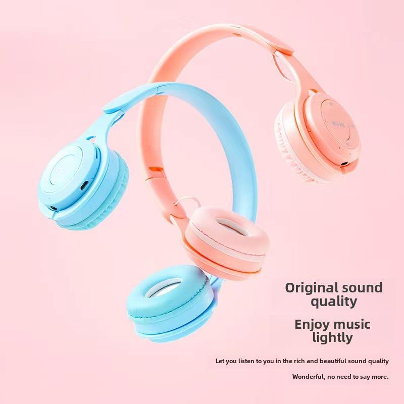 Гарнитура Bluetooth Y08 Heavy Bass Foldable Macaron — беспроводные наушники с креплением на голове