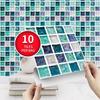 10-Piece Fashion Mosaic Kitchen Waterproof Removable Tile Wall Sticker