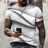 2025 New Men's Personalized Honeycomb 3D Digital Printed Casual Short Sleeve Top T-shirt