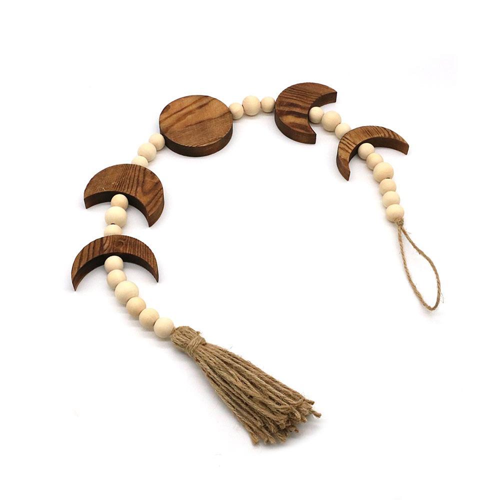 29.92in Linen Rope Ornament Wooden Boho Wall Decoration Wooden Wall Hanging Dorm