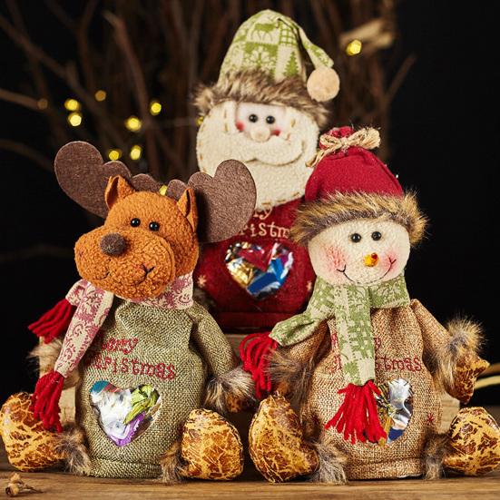 Рождественский подарочный пакет на молнии праздничный Санта-Клаус снеговик лось конфетный пакет рождественская упаковка подарочный держатель для праздничных принадлежностей