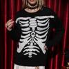 Готический свитер-пуловер женский Y2K Printed Top осень Хэллоуин свитер темный субкультура череп свободный свитер с длинными рукавами для женщин