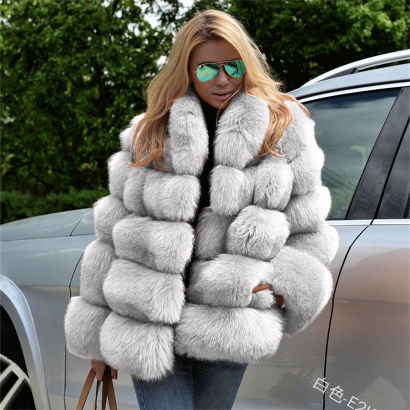 Пушистая пушистая куртка из искусственного меха, новая норковая шуба, женская зимняя толстая теплая куртка из искусственного меха, модная верхняя одежда из лисьего меха с длинными рукавами, женская верхняя одежда
