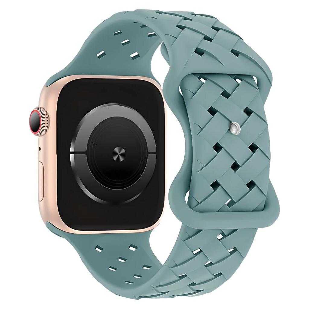 Strap for Apple Watch Band Ultra 49mm 44mm 40mm 45mm 41mm 46mm 42mm Sport Silicone Woven Loop Bracelet IWatch Series 10 9 8 7 6
