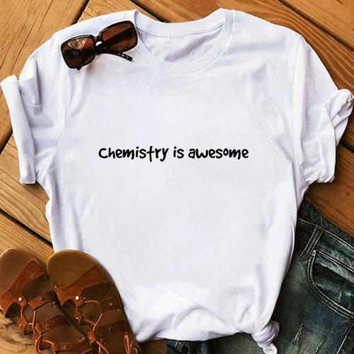 Chemistry Is Awesome The Chemistry Equation Is Great. Baggy Top, Crew-neck, Hipster T-top Aesthetic Clothes Oversized T Shirt