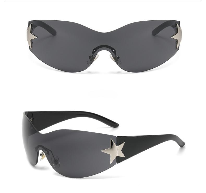 MePanda Унисекс универсальные поляризационные безрамочные солнцезащитные очки со встроенными персонализированными пятиконечными звездами, UV400