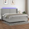 VidaXL Slatted Bed Base with LED Mattress, Upholstered Bed with Headboard, Double Bed, Adult Bedroom Bed, Modern, 3138261
