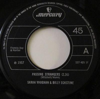 7-дюймовая пластинка Сара Вон и Билли Экстайн - Passing Strangers MF1082 Mercury 1969 UK Jazz б/у