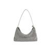 Charles & Keith Сумка-пельмень под мышку полностью со стразами, смешанный ПУ, искусственный кристалл, сумка через плечо, маленькие женские сумки, серебристый, розовый CK2-20681157