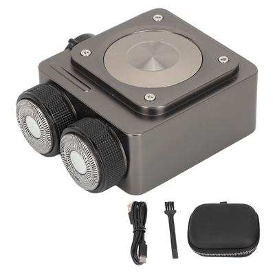 Электрический триммер для бороды с 2 магнитными плавающими головками и сетчатыми насадками, аккумуляторная точная стрижка бороды