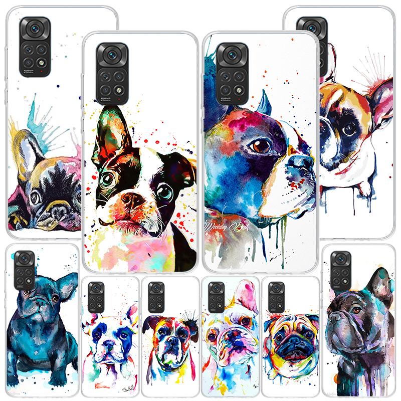 French Bulldog Dog Pug Phone Case For Xiaomi Redmi Note 15 14 13 12S 12 11 Pro Plus 14S 11S 11E 10 10S 11T 5G Personalized Cover