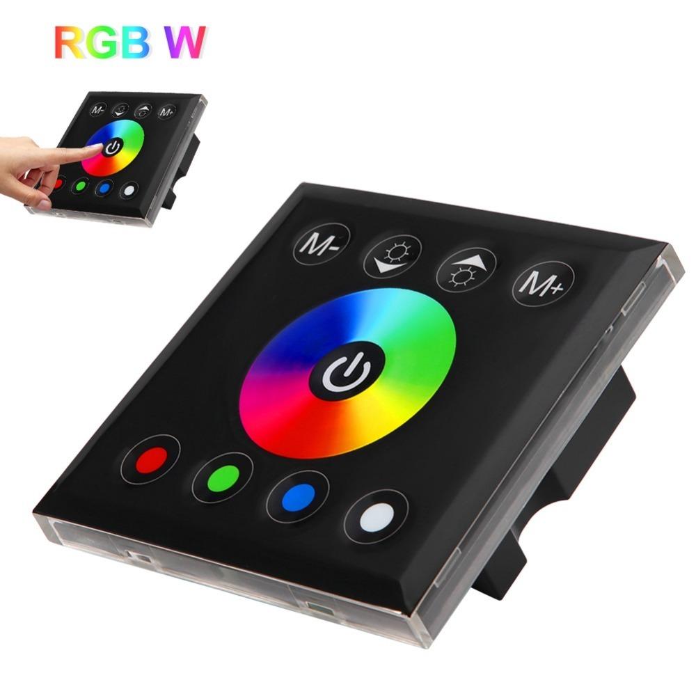 4 Channels LED Touch Panel Controller RGBW Dimmer Switch Wall Mounted Installation