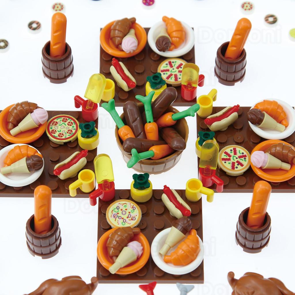 Набор строительных блоков Creative City Food, совместимый с основными брендами, идеально подходит для детских вечеринок и развивающих игрушек, пиццы,