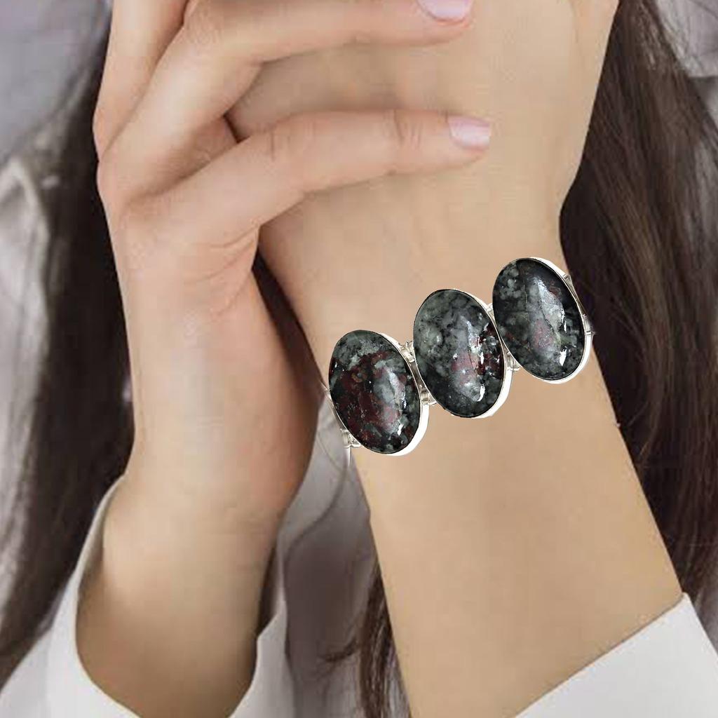 Edulite Gemstone Unisex Women's Gift For Her Silver Jewelry Bracelets 7-8 ''