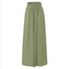2024 женские однотонные брюки с эластичным поясом, широкие брюки с высокой талией, длинные брюки-кюлоты
