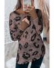 Azura Exchange Коричневый топ с леопардовым принтом и длинными рукавами и вырезом для большого пальца