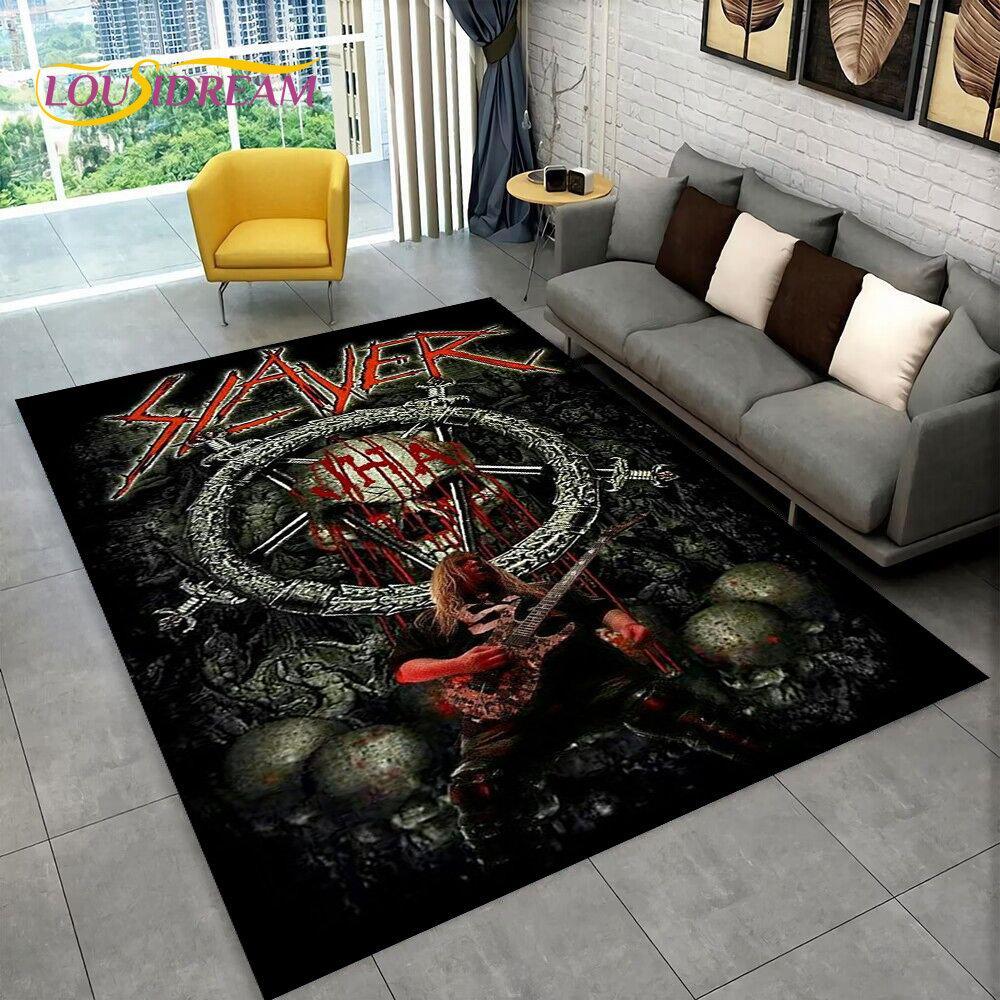 Slayer Heavy Metal Band Музыкальный коврик, коврик для дома, гостиной, спальни, дивана, коврик для двери, детский игровой нескользящий напольный коврик