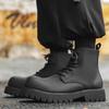 2024 new men's niche high-top Martin shoes men's fashion versatile autumn and winter matte black men's boots 8231-J