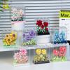 HUIQIBAO MOC Bouquet Sunflower Potted Plant Micro Building Blocks Eternal Flower Model DIY Home Desk Decoration Brick Toys Gift