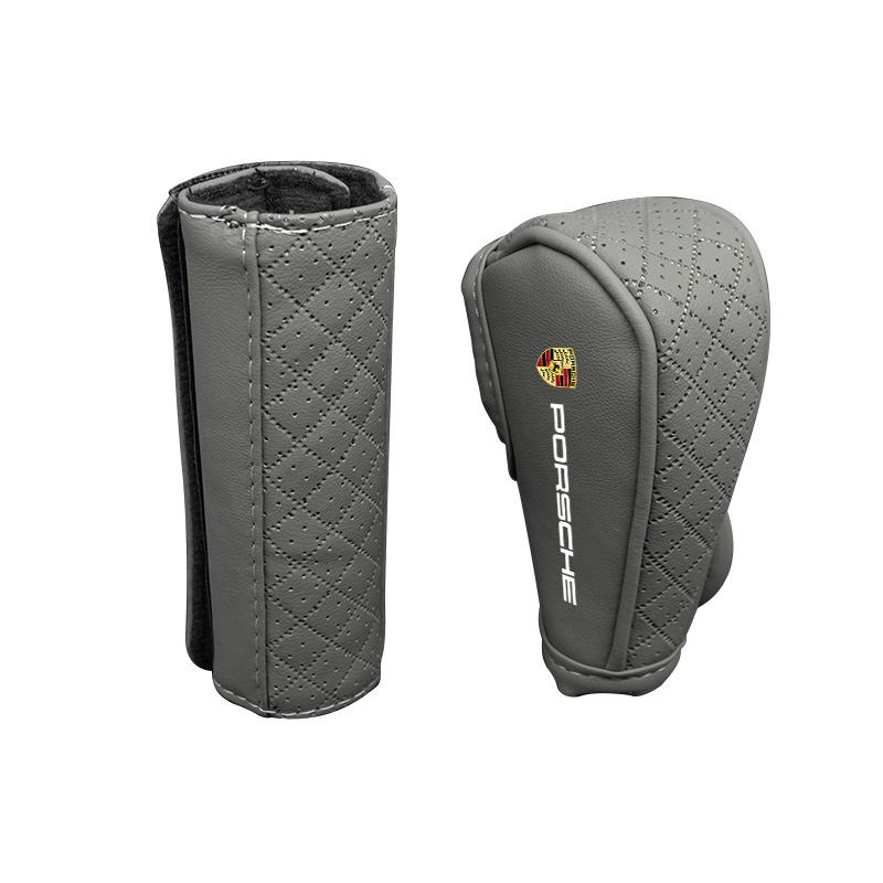 Кожаная накладка на ручку переключения передач автомобиля Защитный чехол на ручник Для Porsche 911 Cayenne Carrera-GT 928 Panamera Boxster Macan 918