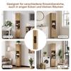 Tall Narrow Wood Storage Cabinet with Doors & Open Shelves, for Laundry Room, Balcony, Bathroom, Kitchen, Freestanding, Oak Look