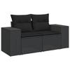 VidaXL Salon de Jardin avec Coussins 7 pcs, Canapés de Terrasse, Ensemble de Meubles de Patio, Mobilier d'Extérieur, Noir 3222634
