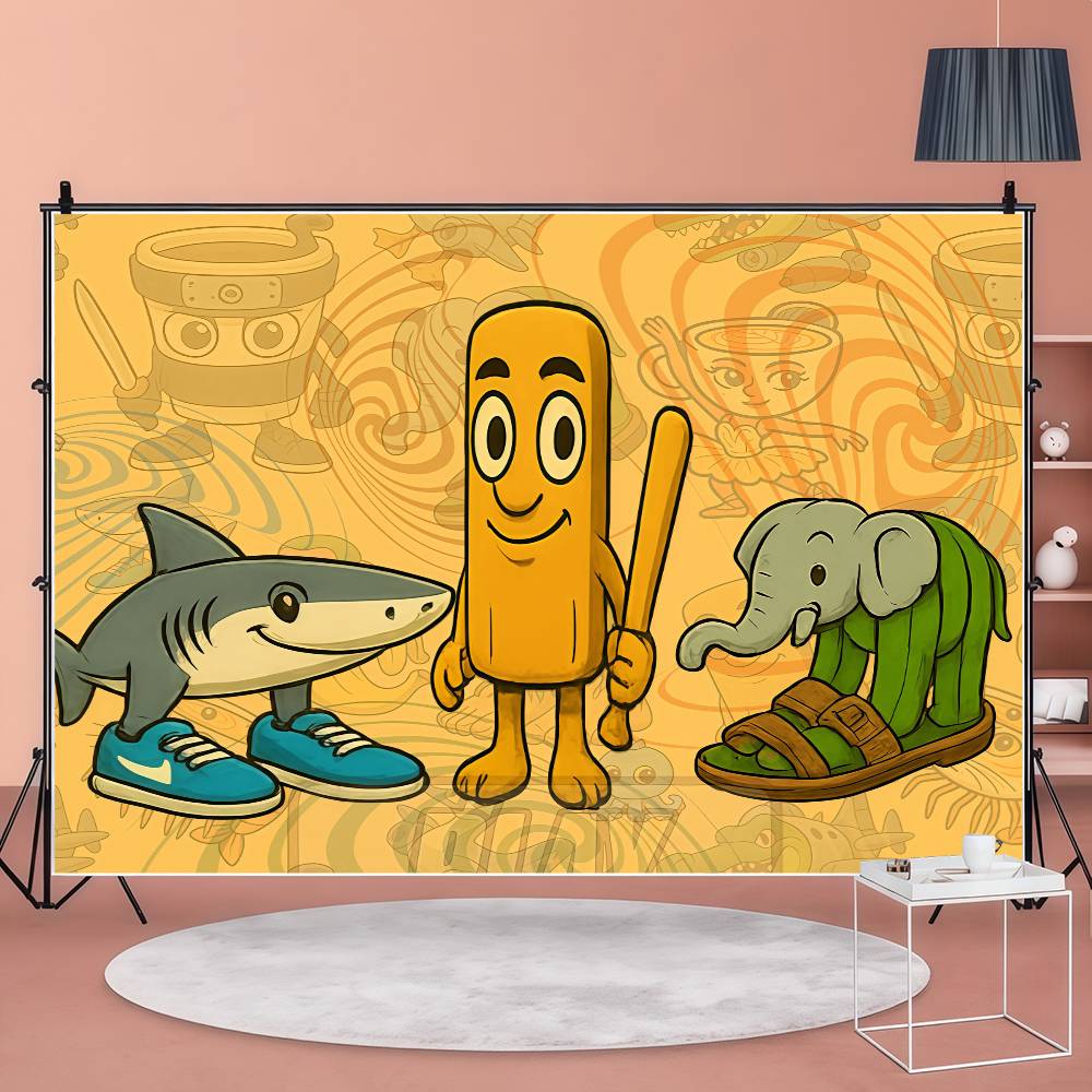 Tung Tung Tung Sahur Tralalo Italian Brainrot Photography Backdrops Child Fireplace Decoration Background For Photo Studio