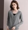 Hengyuanxiang Women's V-Neck Fine Wool Cardigan Sweater