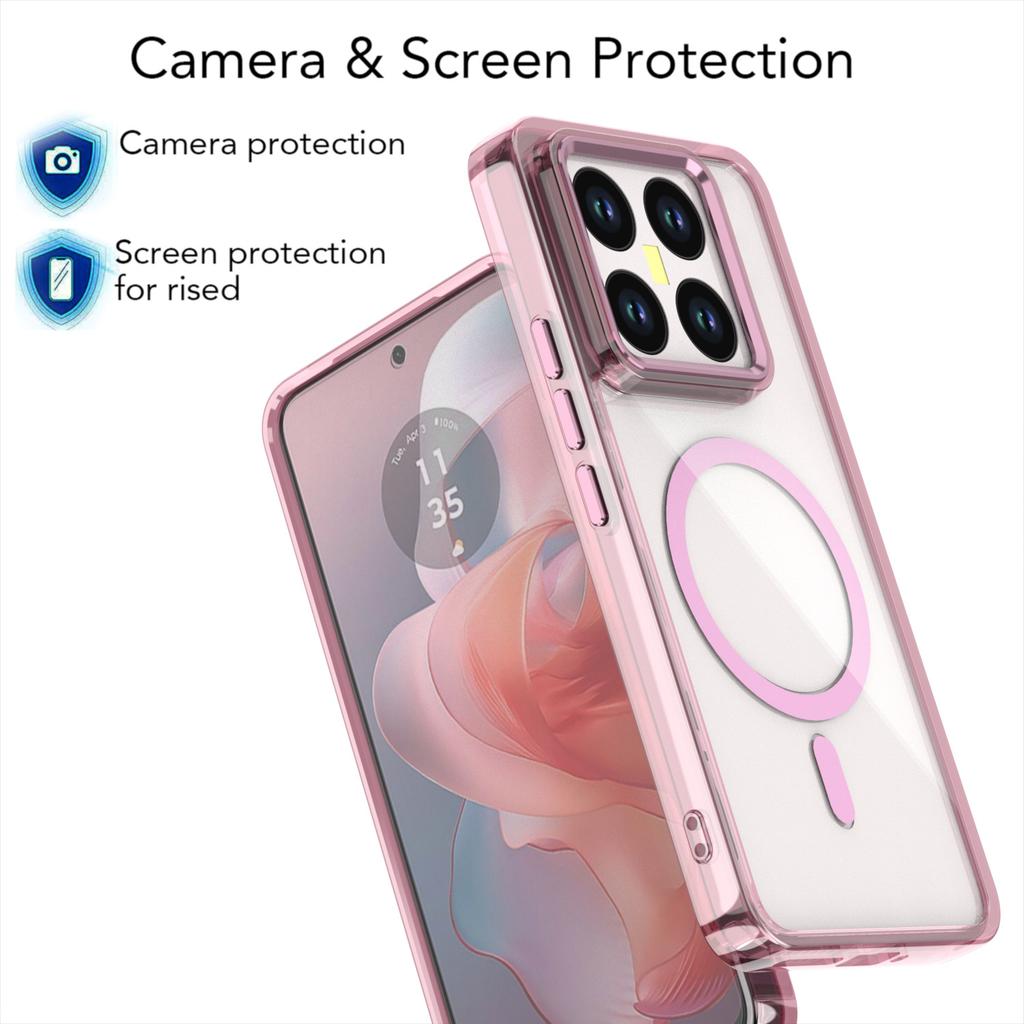 Mi 14T Clear Magnetic Phone Case,Compatible MagSafe Shockproof Slim Protection Cover For Xiaomi Mi 14T Pro