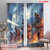 2pcs, plane printing Print Curtains Fire scene Versatile Fabric (without rod) Gifts Perfect for Bedroom, Living Room, Office