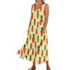 Women's Summer Casual Fashion Easter Printed Sleeveless Round Neck Pocket Dress